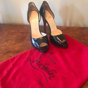 Christian Louboutin  Peep Toe Patent Leather Sz38